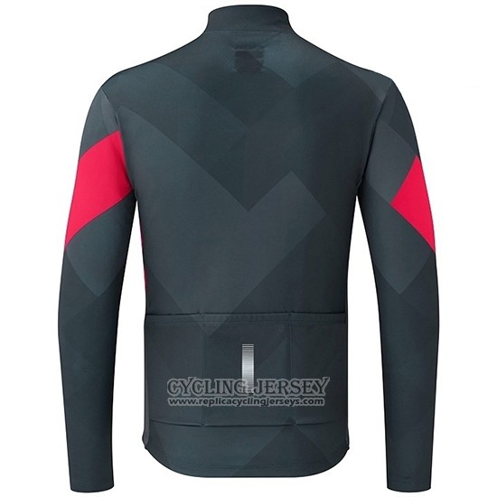 2019 Cycling Jersey Shimano Gray Red Long Sleeve And Bib Tight